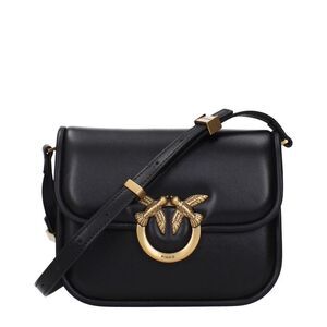 PINKO Black Leather Crossbody Women's Bag